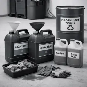 Jäähdytin- ja jarrunesteiden kierrätysmaksu / auto